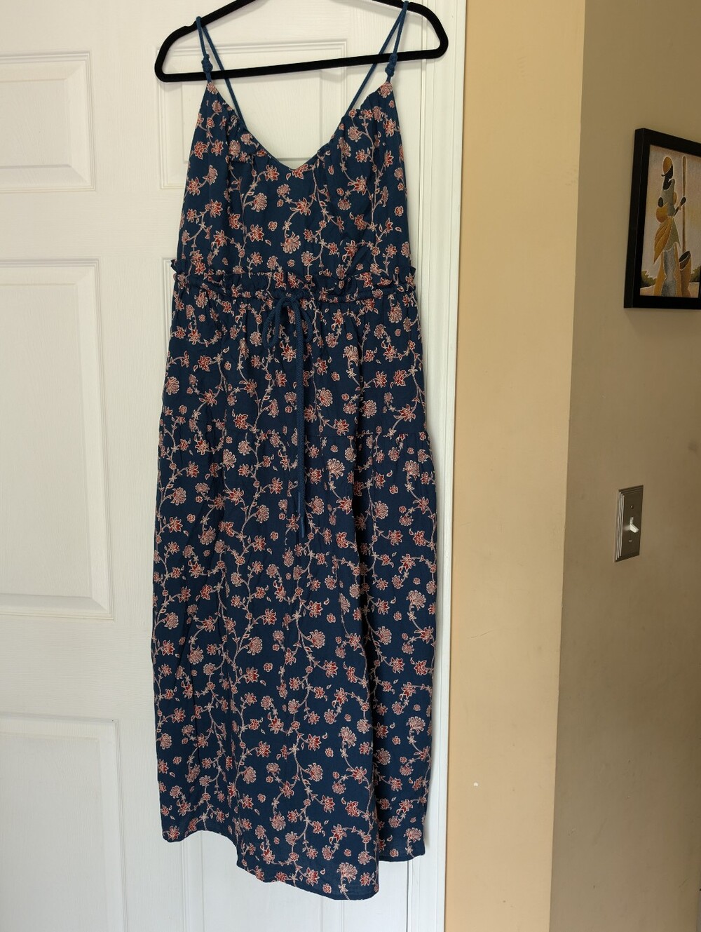 Future Collective Autumn Floral Boho Maxi Dress 100% Cotton Worn Once Deep Teal